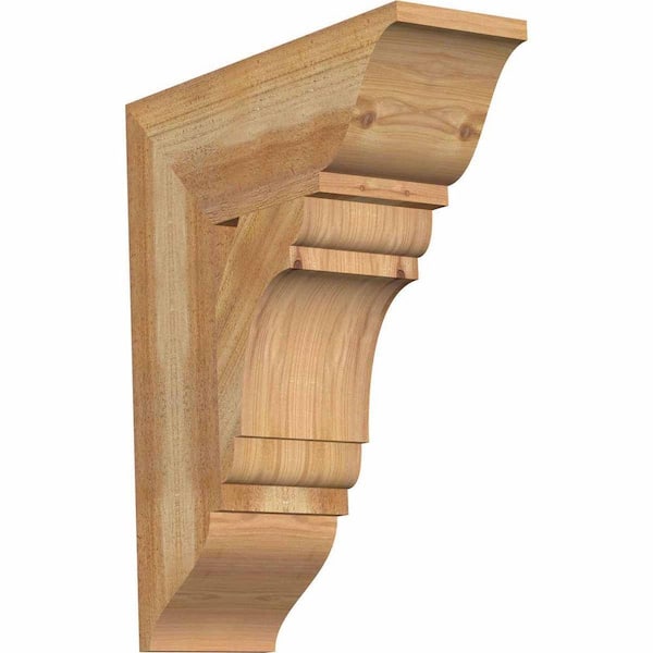 Ekena Millwork 6 in. x 22 in. x 18 in. Western Red Cedar Olympic Traditional Rough Sawn Bracket