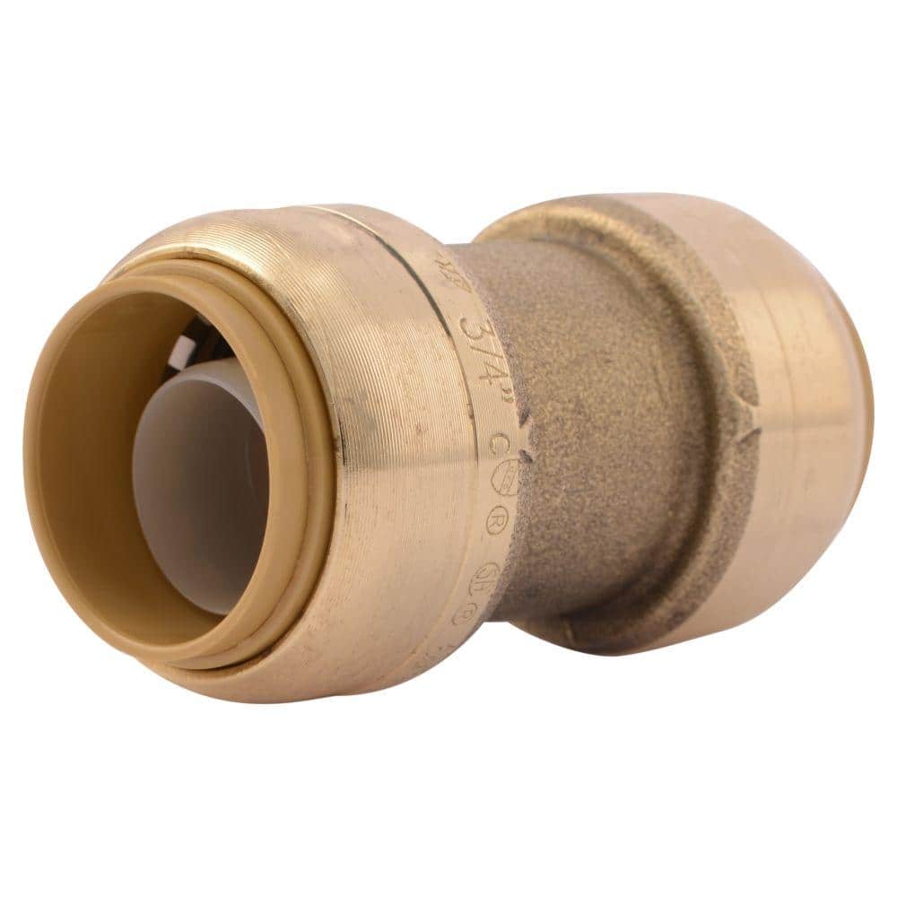 1/4" Sharkbite Style Push to Connect Lead-Free Brass Coupling Fitting Push-Fit 