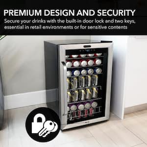Freestanding 19 in. 121 (12 oz.) Can Cooler with Digital Control and Internal Fan
