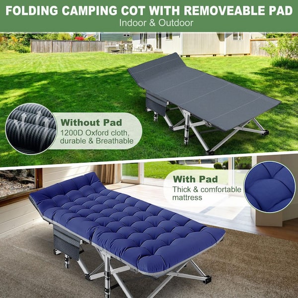 BOZTIY Oversize Folding Camping Cot, 78 in. L X 32 in. W Camp Cot