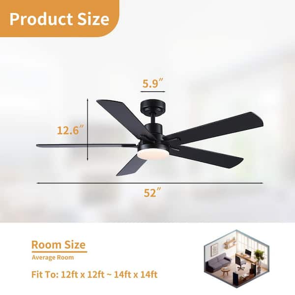 WhisperBoom 52 in. Smart Indoor Blackened Wood Brushed Nickel Adjustable Ceiling Fan with Warm/White Integrated LED