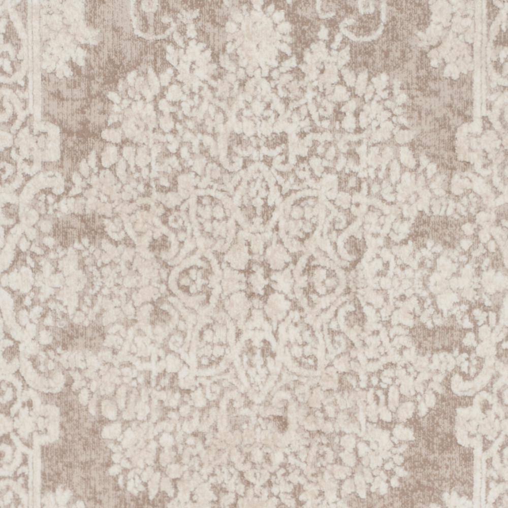 Elegant Gray Synthetic 2'3" x 6' Runner Rug