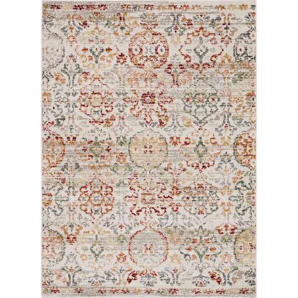 Mohawk Home Hancock Red 3 ft. 3 in. x 5 ft. Traditional Ornamental Suzani Area Rug
