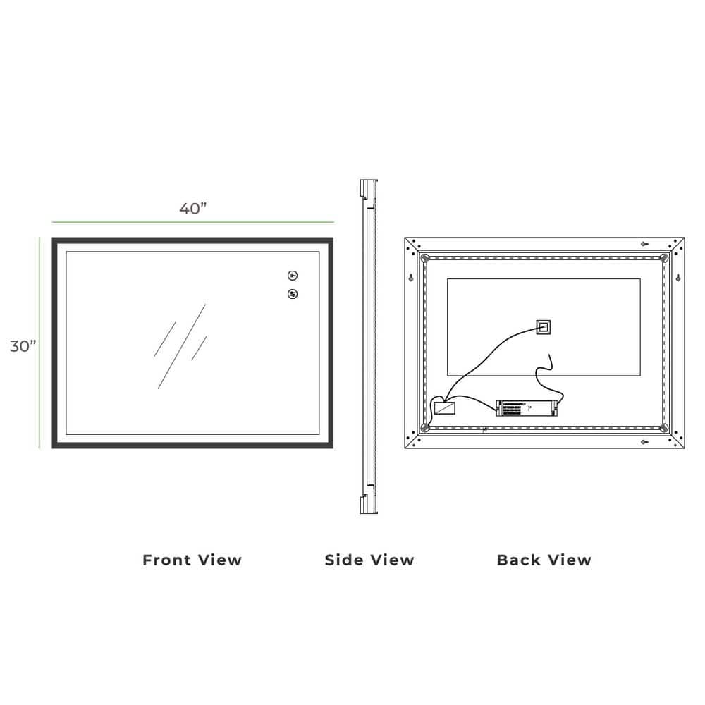 Gold Framed Full Length LED Rectangular Mirror