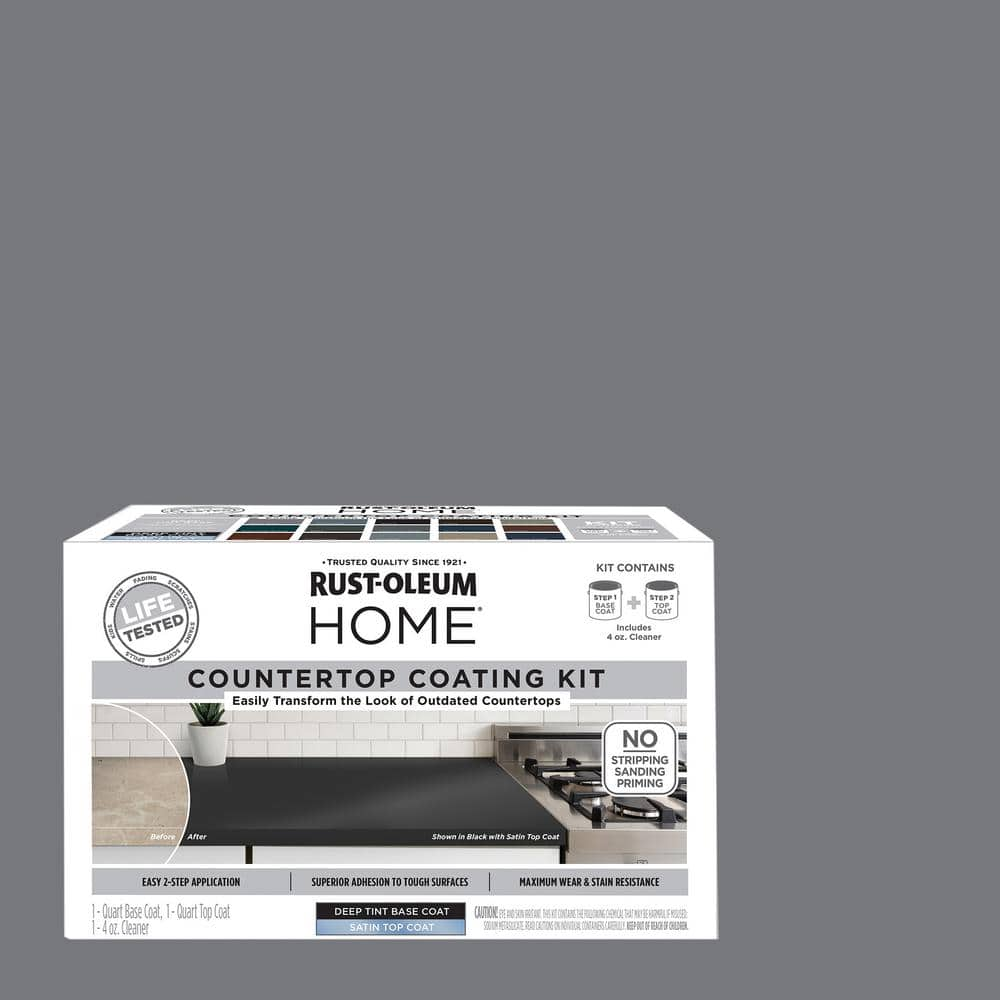 Rust-Oleum Home 1 qt. Dark Gray Satin Interior Countertop Paint Kit