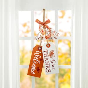 24 in. H Thanksgiving Wooden "Give Thanks" Door Hanger