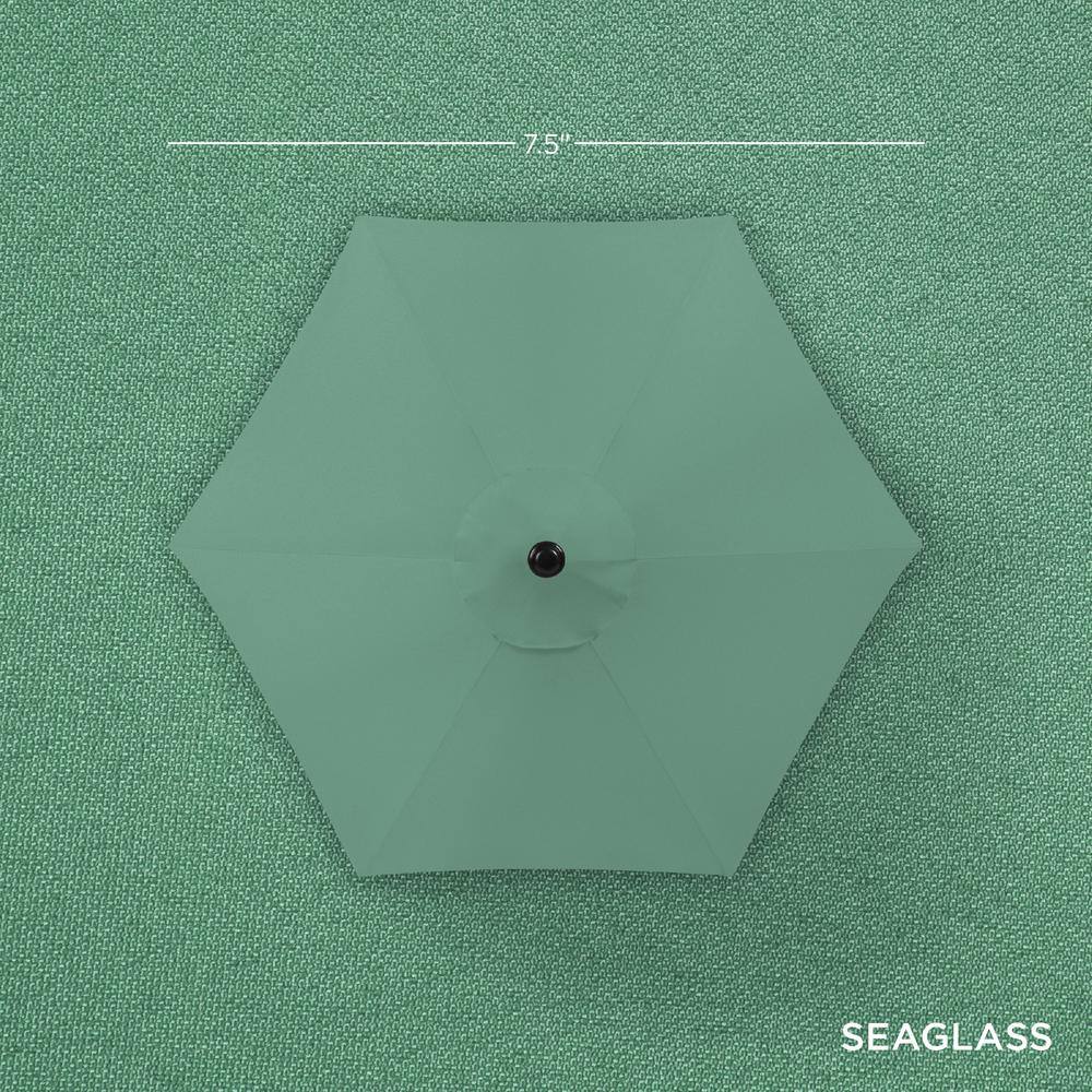Seaglass 7.5ft Heavy-Duty Outdoor Market Patio Umbrella with Push Button Tilt