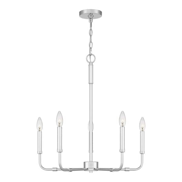 Quoizel Abner 5- Light Polished Chrome Chandelier