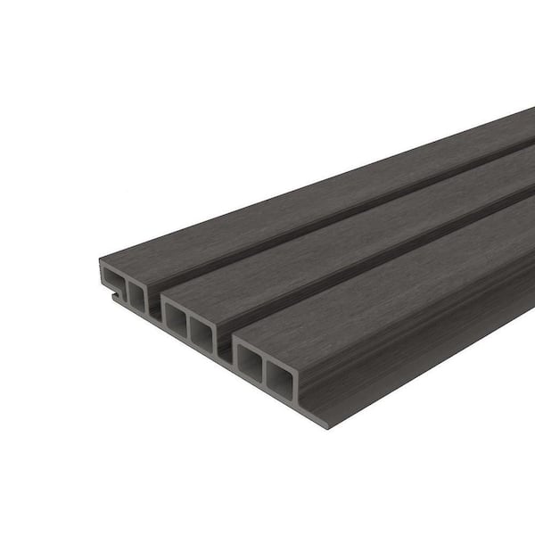NewTechWood European Siding System 7.7 in. x 96 in. Composite Belgian Board Siding in Argentinian Silver Gray
