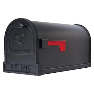 Arlington Textured Black, Large, Steel, Post Mount Mailbox