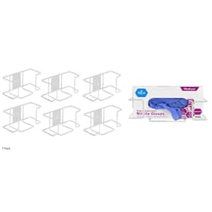 White Single Box Capacity Wire Wall Mount Glove Dispenser (7-Pack)