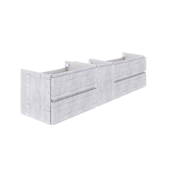 Fresca Formosa 82 in. Wall Mount Floating Double Bath Vanity Cabinet without Top in Rustic White
