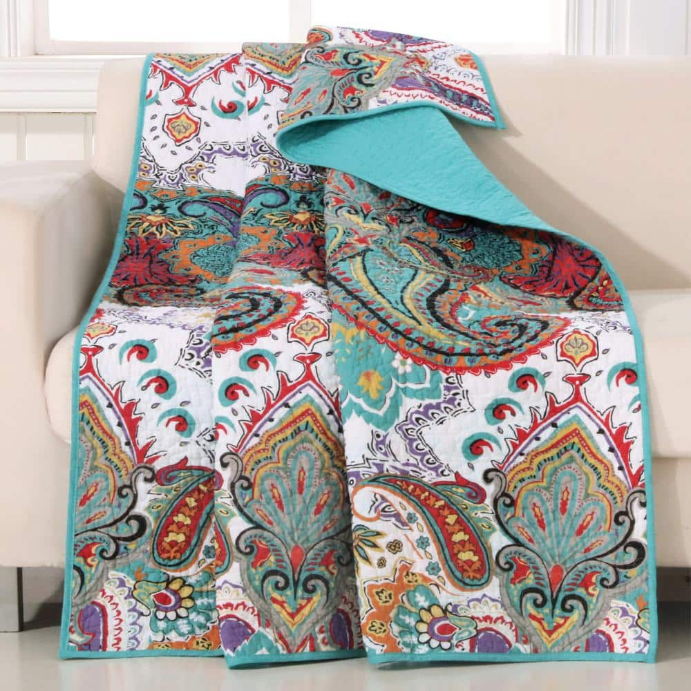 Greenland Home Fashions Nirvana Multicolored Quilted Cotton Throw  GL-THROWNV - The Home Depot