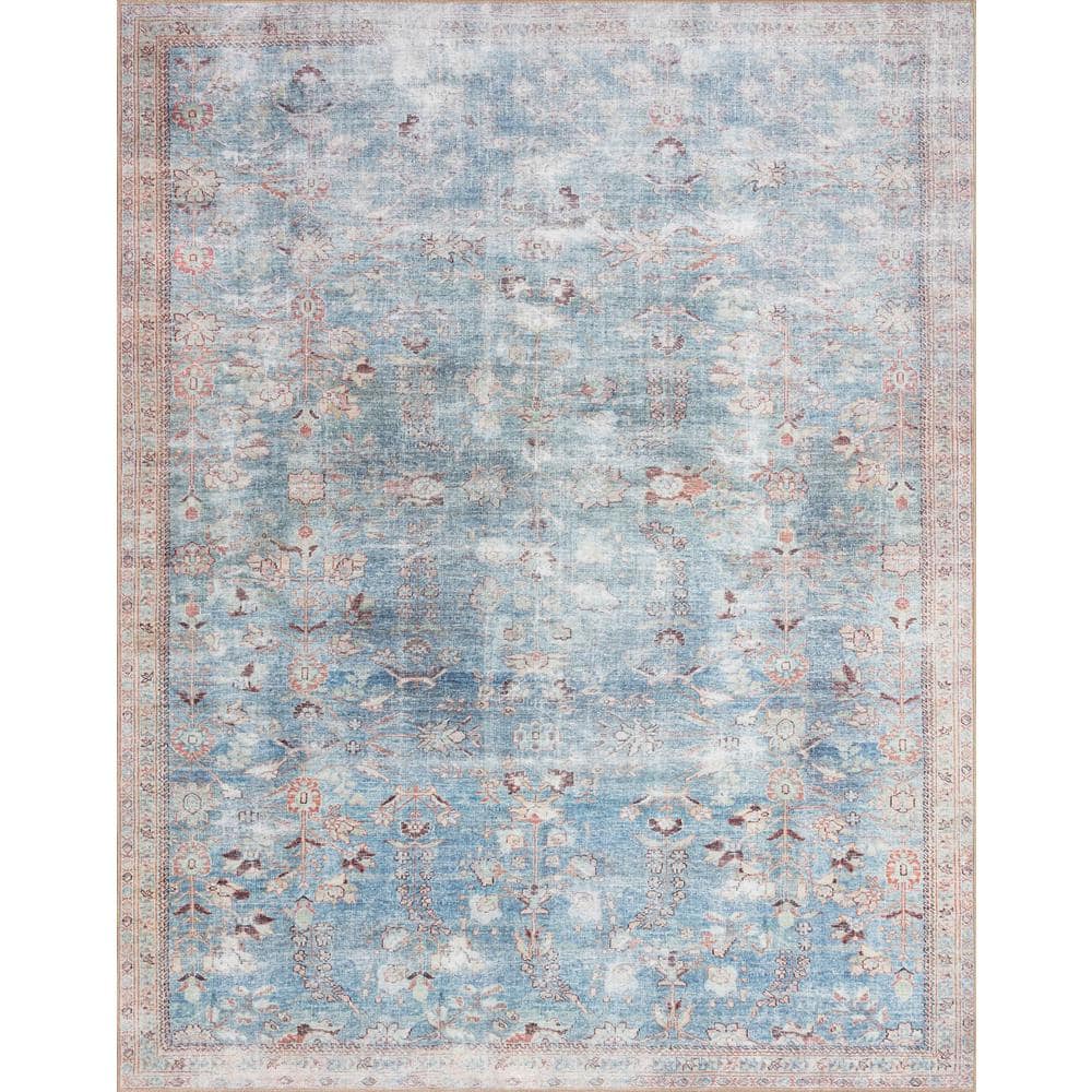 Teal and Multi Vintage Inspired Rectangular Area Rug