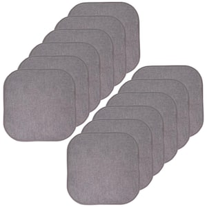 Alexis Grey/Silver 16 in. x 16 in. Non Slip Memory Foam Seat Chair Cushion Pads (12-Pack)
