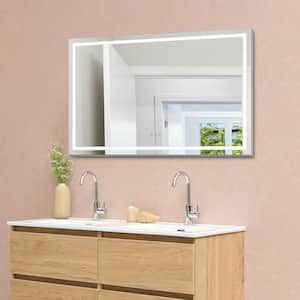 Luminous 60 in. W x 30 in. H Rectangular Frameless LED Mirror Dimmable Defog Wall-Mounted Bathroom Vanity Mirror