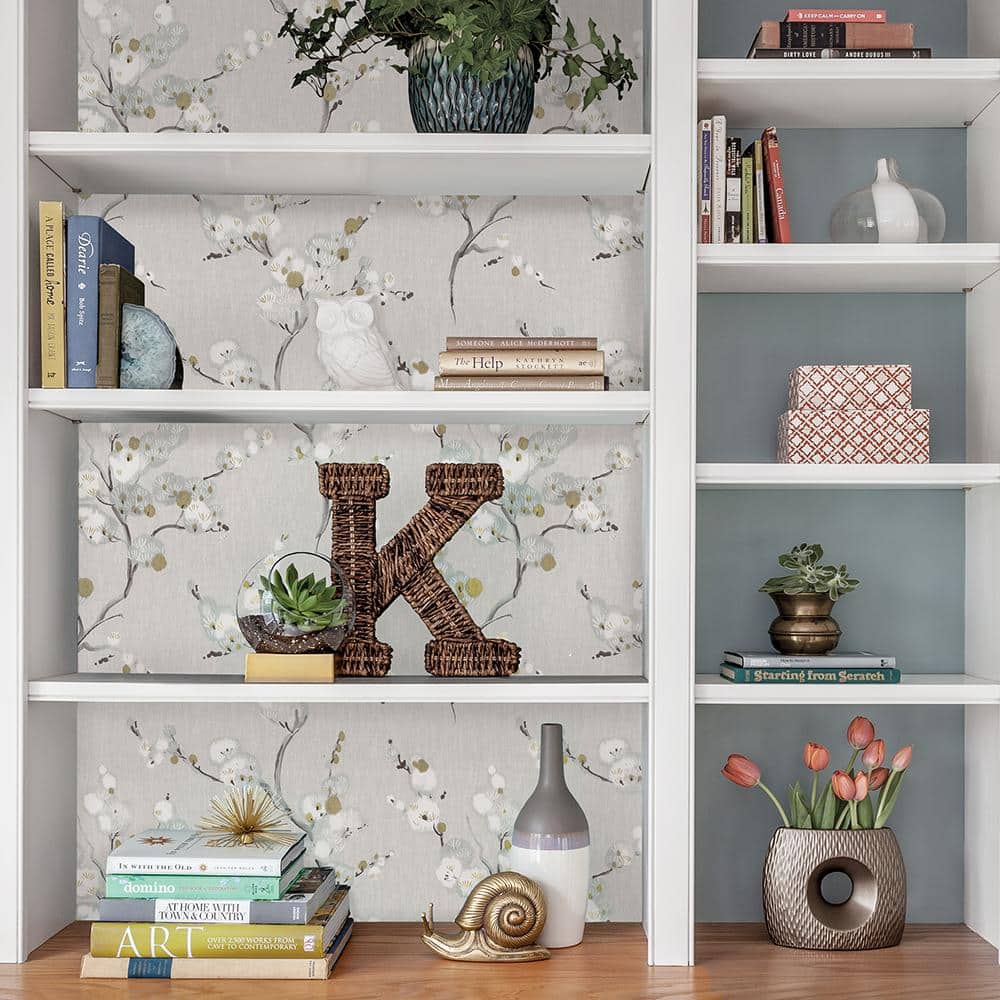 Mirei Grey Floral Peel & Stick Vinyl Wallpaper