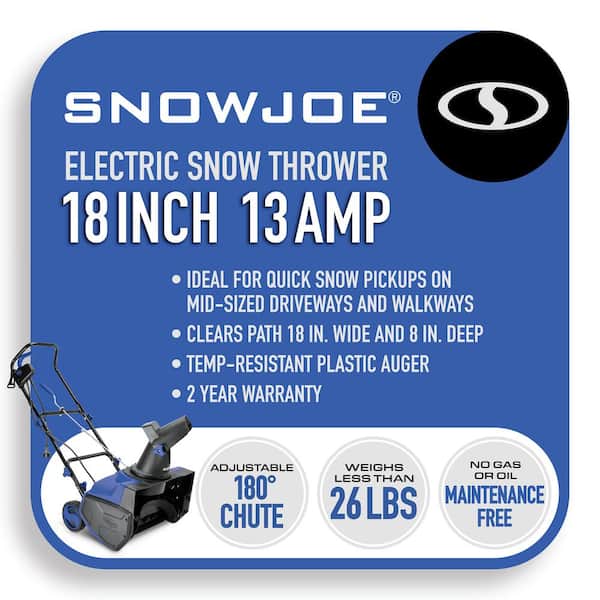 Snow Joe Ultra 18 in. 13 Amp Electric Snow Blower SJ618E - The