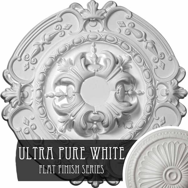 Ekena Millwork 1-3/4 in. x 16-3/8 in. x 16-3/8 in. Polyurethane Southampton Ceiling Medallion, Ultra Pure White