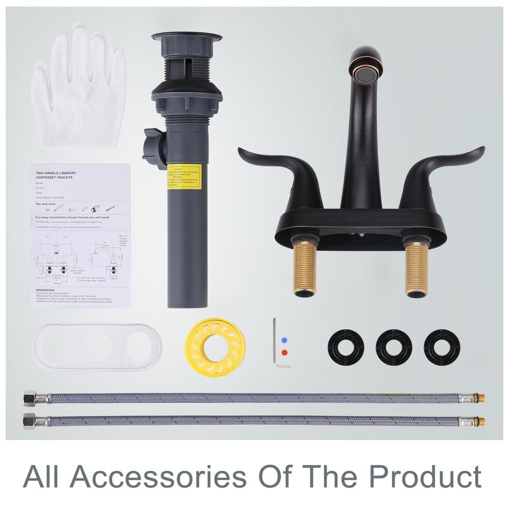 Oil Rubbed Bronze Double Handle High Arc Bathroom Faucet