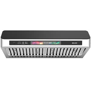 36 in. Ducted Under Cabinet Range Hood in Stainless Steel with 4 Speeds Exhaust Fan, Voice/Gesture/Touch Control