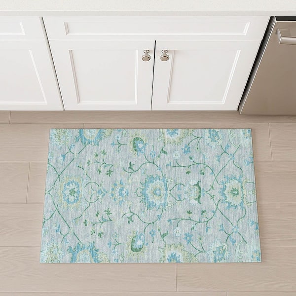 Chantille Machine Washable Indoor/Outdoor Abstract ACN2291 Mint 2 ft. x 3 ft. Accent Rug