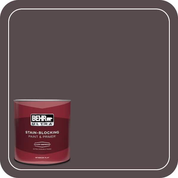 BEHR ULTRA 1 qt. #N100-7 Aubergine Extra Durable Flat Interior Paint & Primer