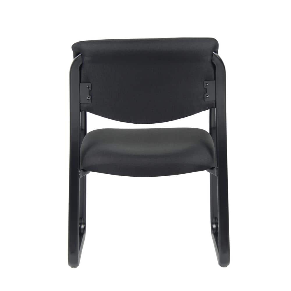 Black Fabric and Steel Sled Base Dining Chair