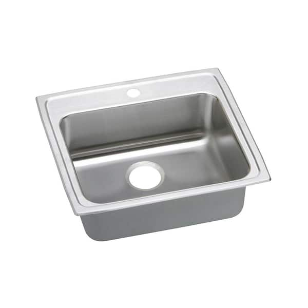 Elkay Lustertone 22in. Drop-in 1 Bowl 18 Gauge  Stainless Steel Sink Only and No Accessories