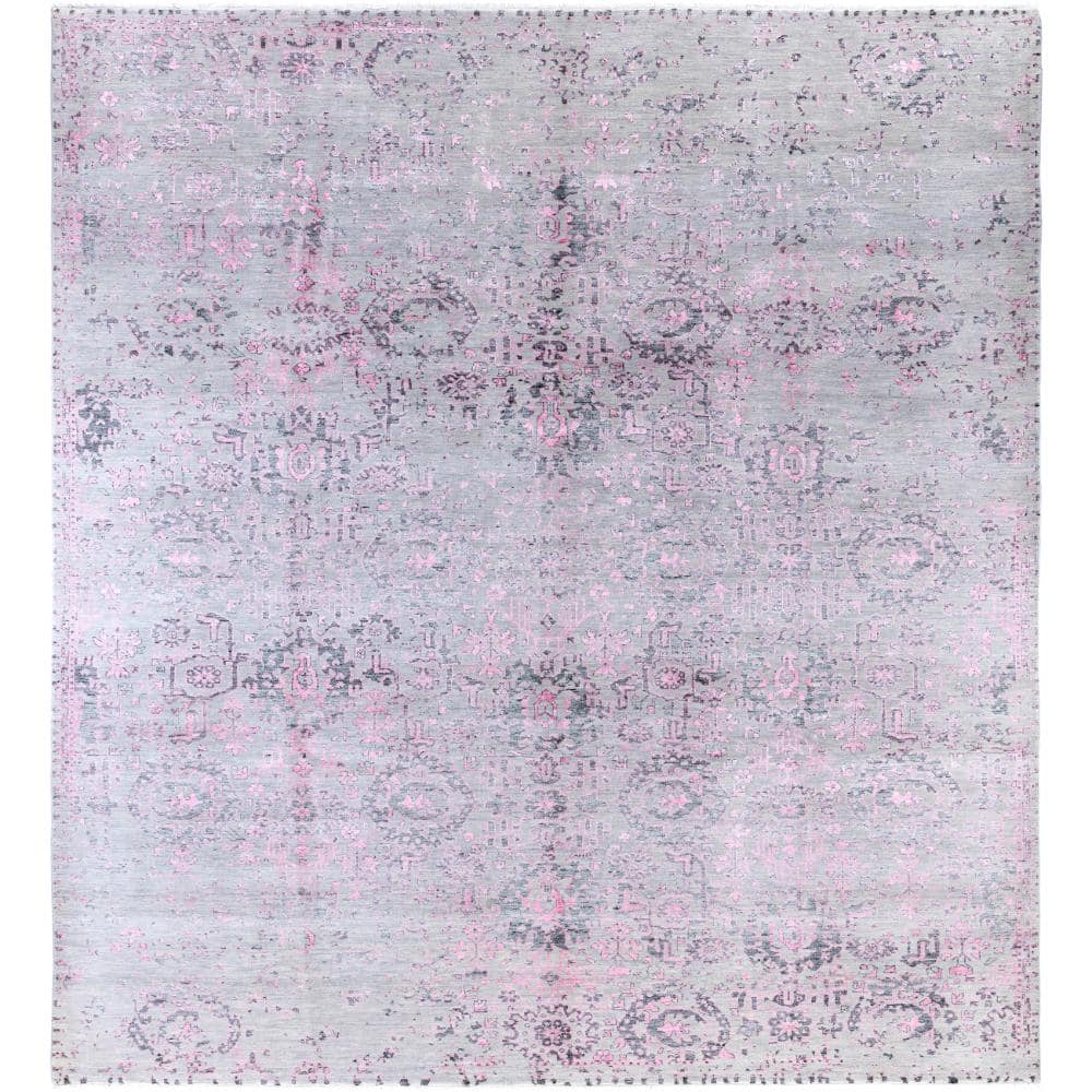 Ikat Gray 9 X 12 Hand-Knotted Wool Silk Indoor Area Rug price history on PriceWatchPro
