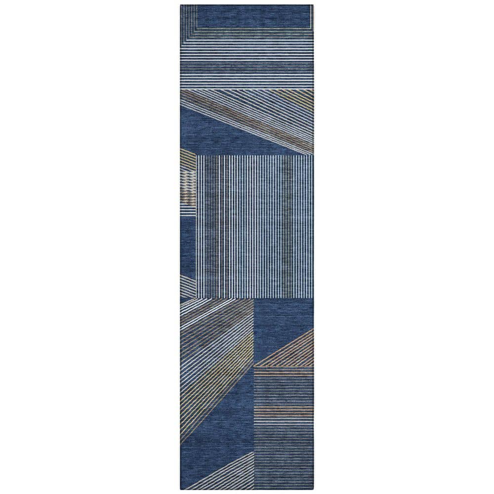 Chantille Machine Washable Indoor/Outdoor Abstract ACN2840 Navy 2 ft. x 7 ft. Runner Rug price history on PriceWatchPro