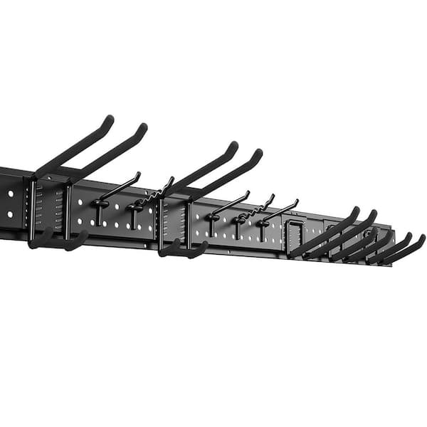 48 in. Garage Tool Organizer Wall Rack Carbon Steel Adjustable Hooks Heavy-Duty Panel Holds Up to 400 lbs.