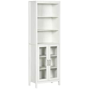 20.75 in. W x 11.75 in. D x 63.75 in. H Antique White MDF Freestanding Linen Cabinet in White
