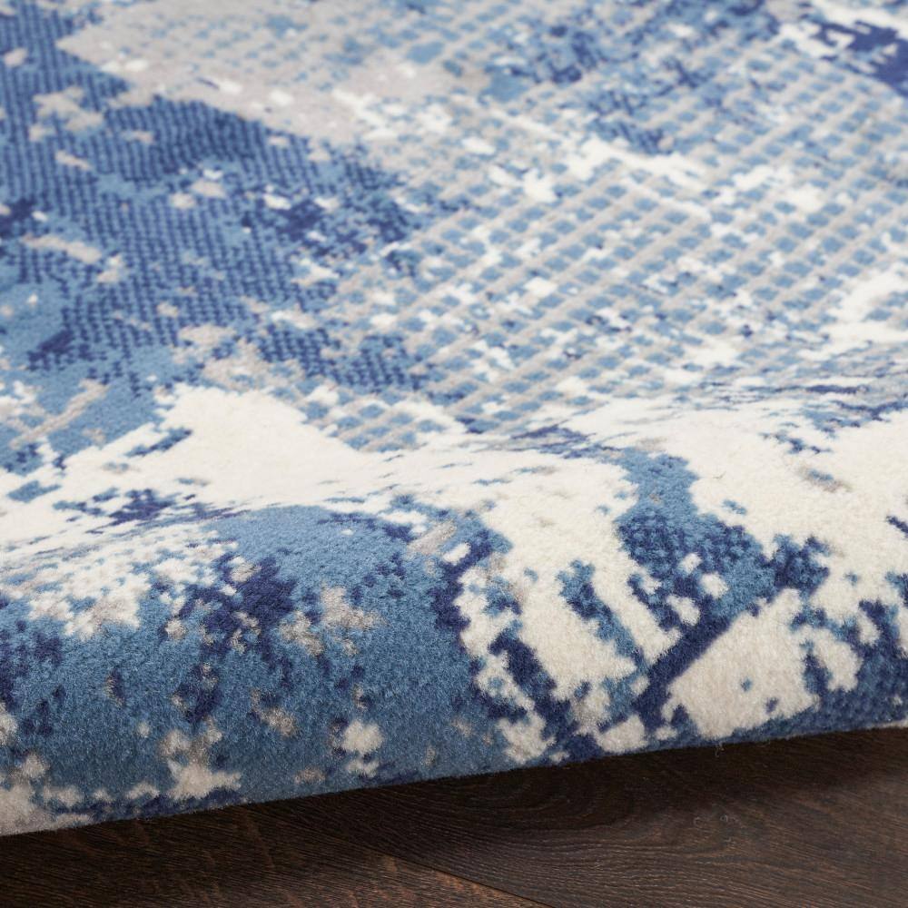 Blue Abstract 8' x 10' Synthetic Easy Care Rug