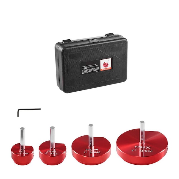 PVC Pipe Reamer Kit, Aluminum Alloy, PVC Pipe Fitting Reamer Plumbing Tools Kit, 1/2 in. to 4 in. PVC Cutter (8-Pack)