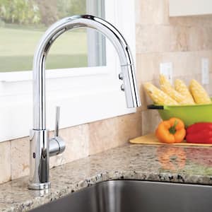 Neo Single Handle Touchless Pull Down Sprayer Kitchen Faucet in Brushed Bronze