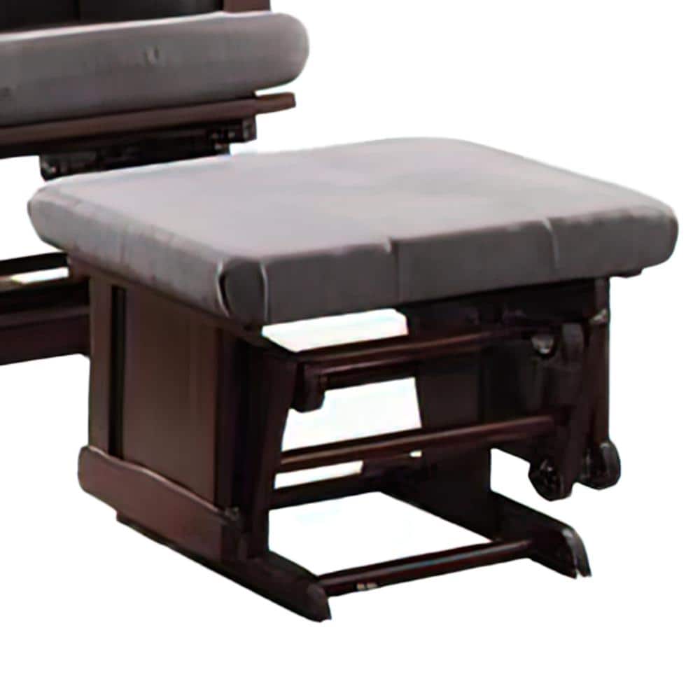 Cherry & Gray Microfiber Glider Chair with Ottoman