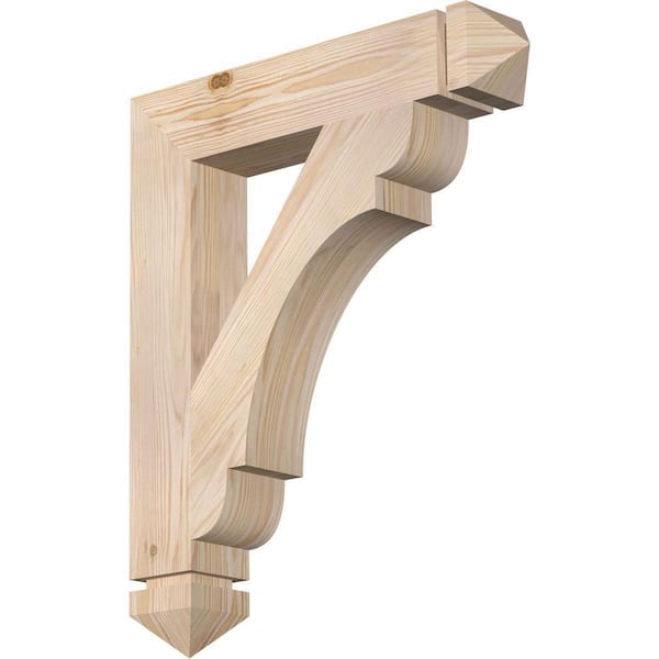 Ekena Millwork 3.5 in. x 24 in. x 20 in. Douglas Fir Olympic Arts and Crafts Smooth Bracket