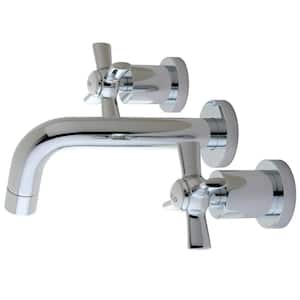 Millennium 2-Handle Wall Mount Bathroom Faucet in Polished Chrome