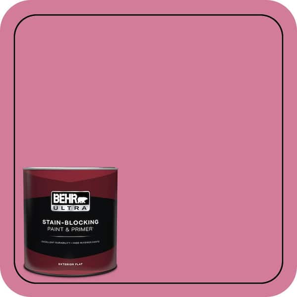 BEHR ULTRA 1 qt. #P130-5 Little Bow Pink Flat Exterior Paint & Primer
