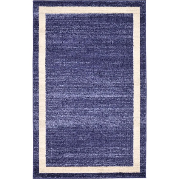 Unique Loom Del Mar Maria Navy Blue 3' 3 x 5' 3 Area Rug