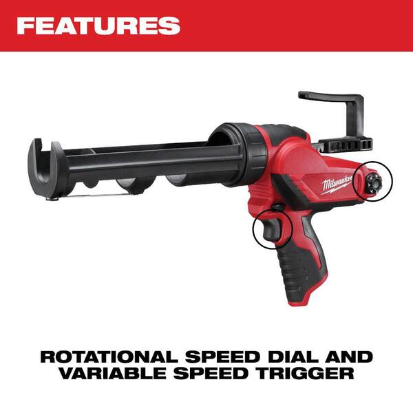 thumbnail image 2 of Milwaukee M12 Caulk Gun (Tool Only) – Model 2441-20, Open Box, Excellent Condition 2 of 5