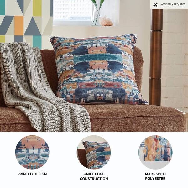 Signature DESIGN BY ASHLEY Kennick Blue/Orange Abstract Polyester