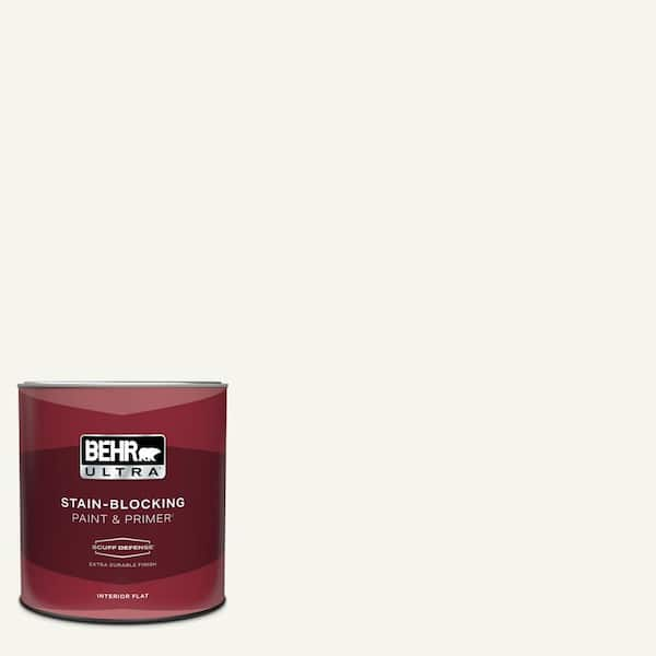 BEHR ULTRA 1 qt. #75 Polar Bear Extra Durable Flat Interior Paint & Primer