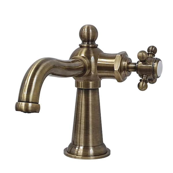 Kingston Brass Whitaker Single Hole Single-Handle Bathroom Faucet in Antique Brass