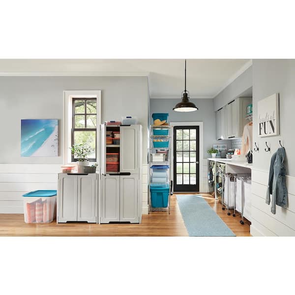 Rubbermaid 72 in. H x 36 in. W x 18 in. D Gray Resin Full Double Door  Cabinet FG708300MICHR - The Home Depot