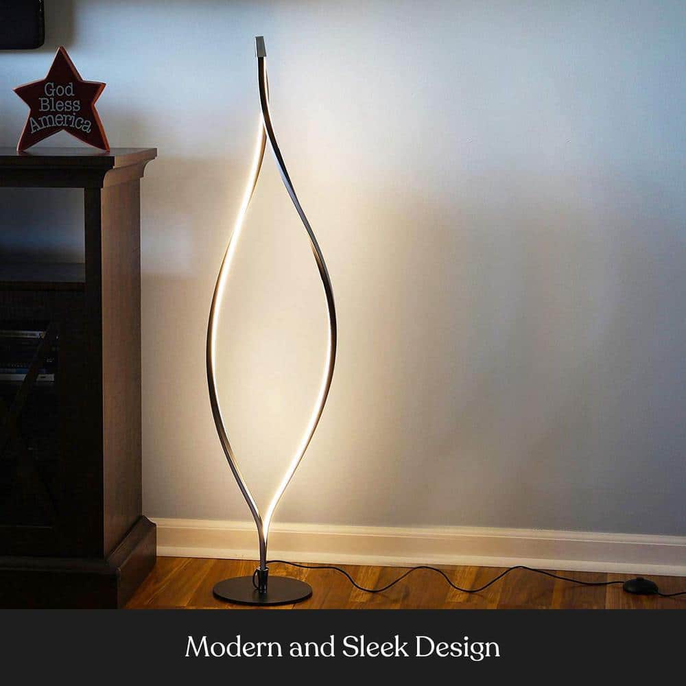 Twist 43" Black LED Floor Lamp with 3-Way Switch
