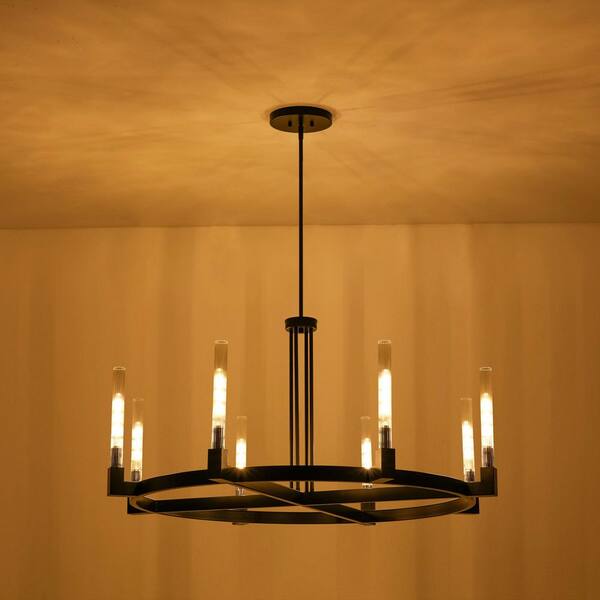 非売品　ブーブグリコ　ランプ　100 V Rennnsan Lydia Black 8-Light Circular Cross Frame Chandelier
