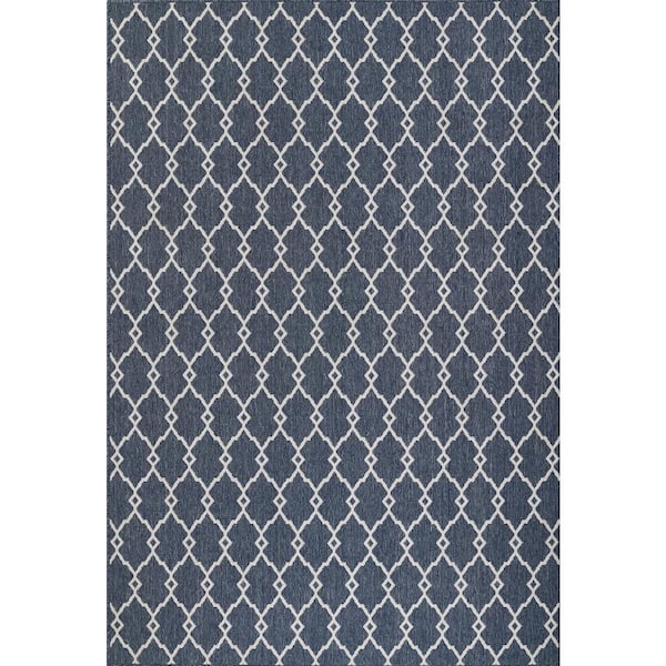 Momeni Baja Denim 6 ft. x 9 ft. Machine Made Geometric Polypropylene Rectangle Area Rug