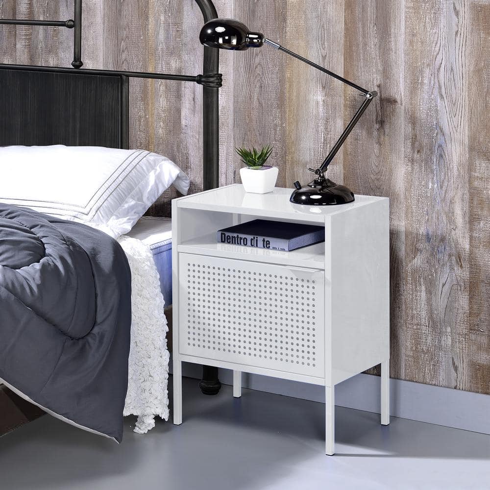 Gemma Nightstand with USB Port in White